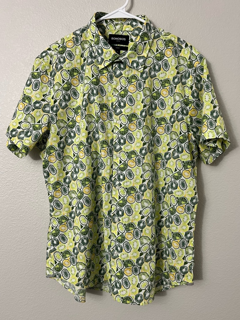 Bonobos Kiwi Print Button Down Short Sleeve Shirt Men’s NWOT | Size XL